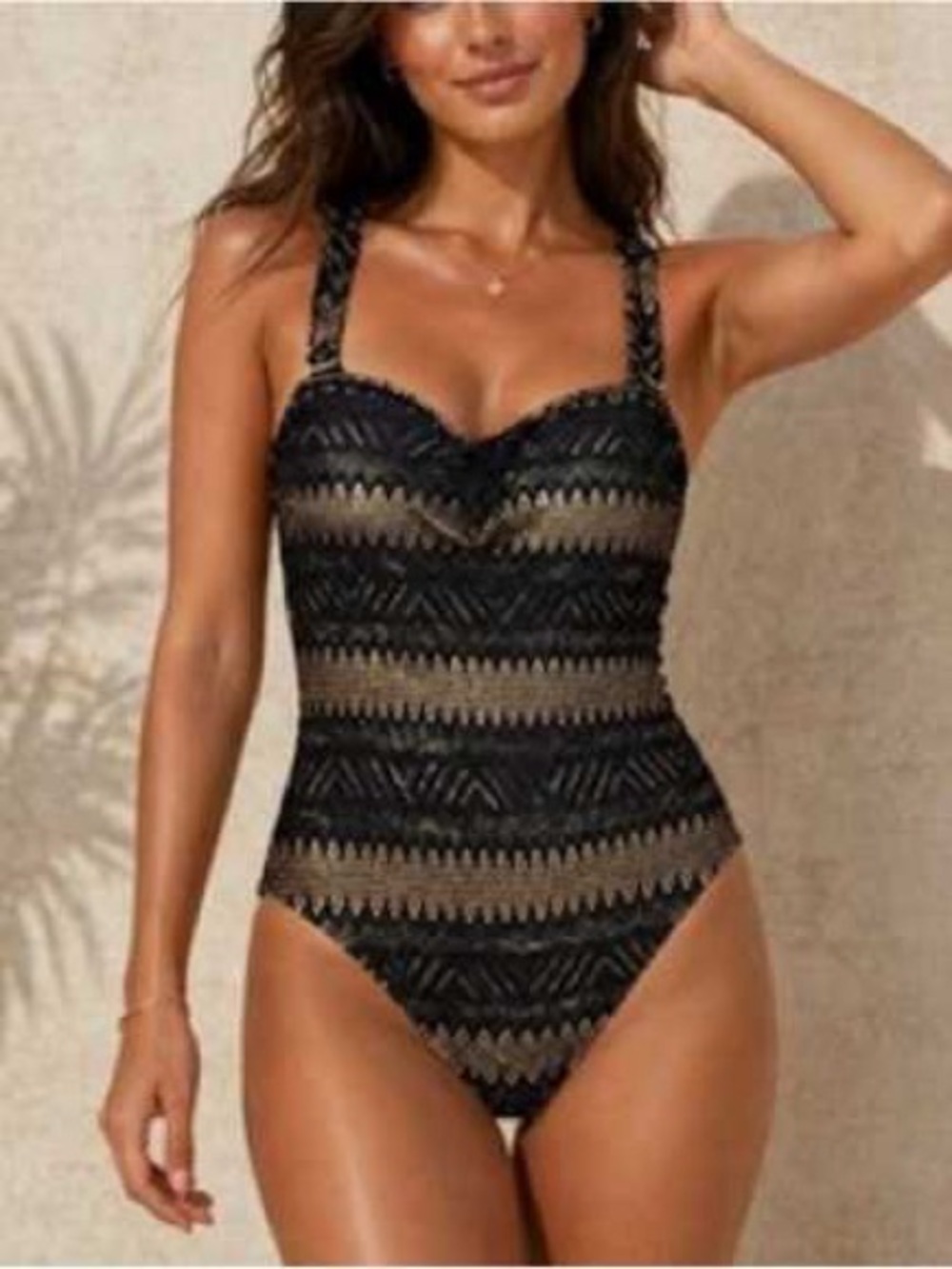 Cosita Linda Black & Gold
Reversible Lace-Up One-Piece
Swimsuit (S) NWOT